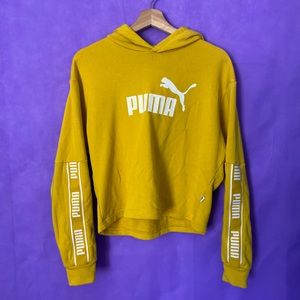 Bright Yellow Puma Crop Sweatshirt